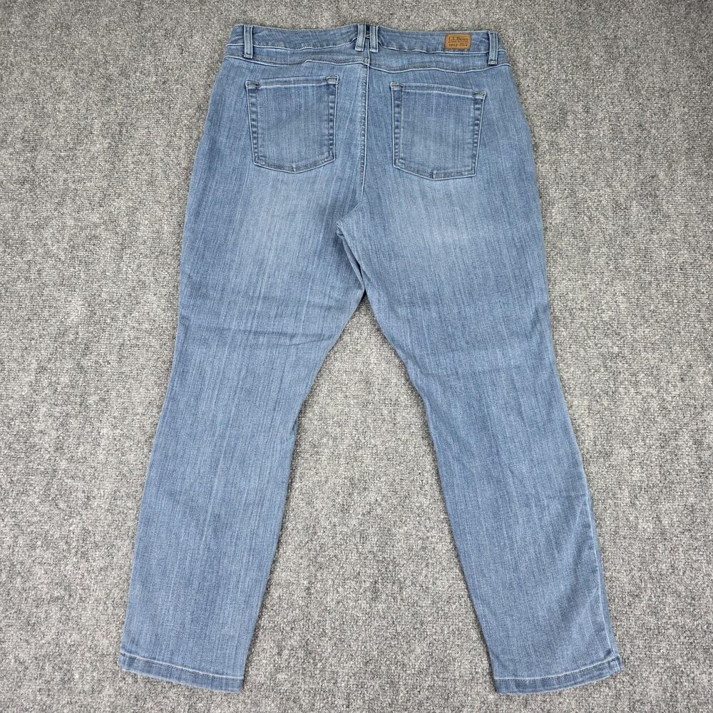 LL Bean Jeans Womens 14P Blue BeanFlex Stretch Mid Rise Classic Fit Denim Casual - Picture 4 of 16